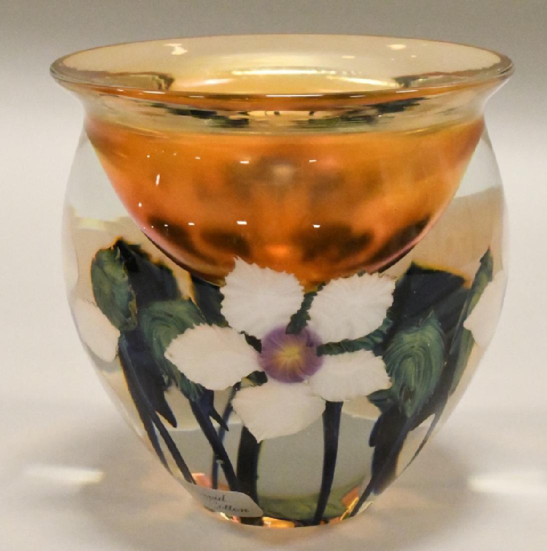David Lotton Gold Irridescent Clematis Glass Vase (1 of 4)