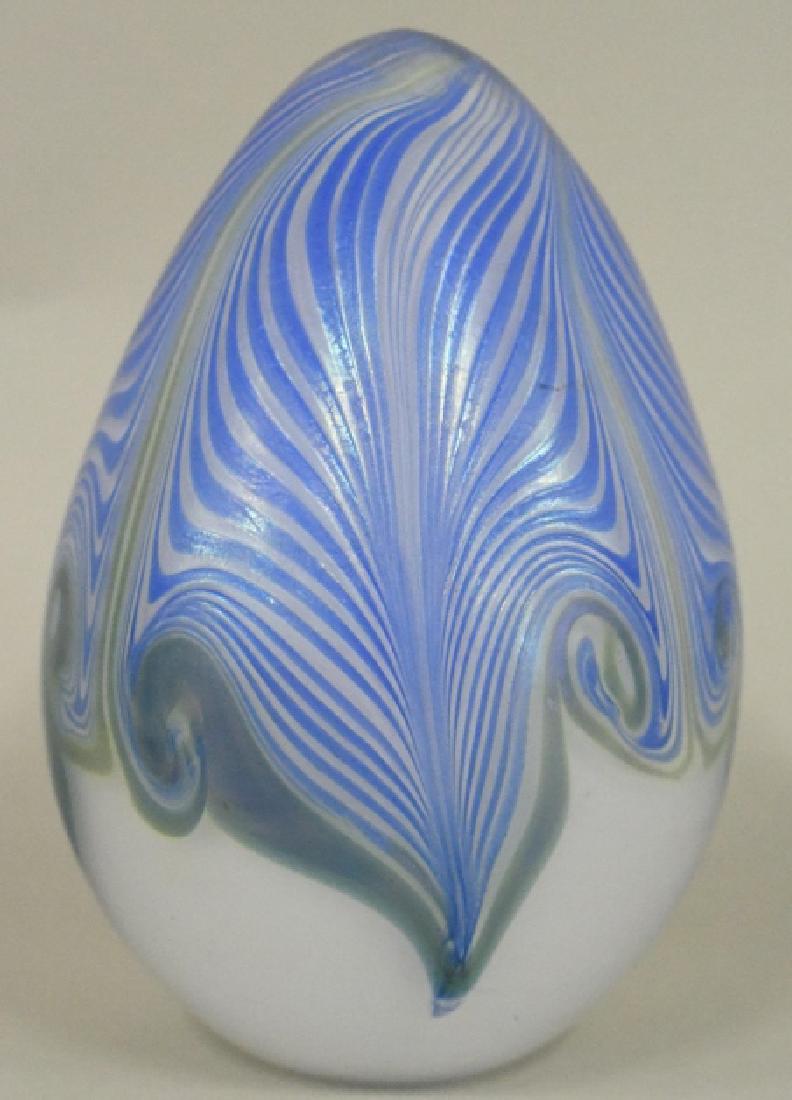 Vandermark Studio Pulled Feather Art Glass Egg (1 of 3)