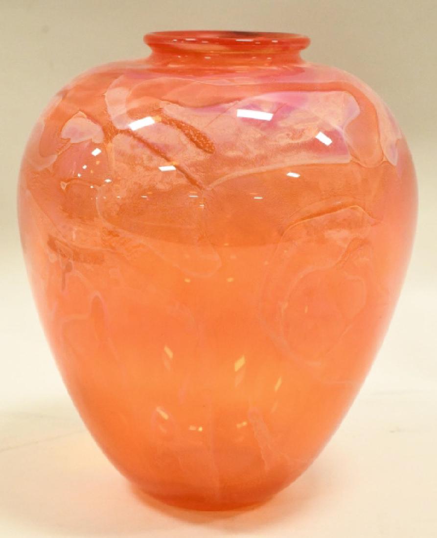 Douglas Becker Orange Art Glass Vase (1 of 5)