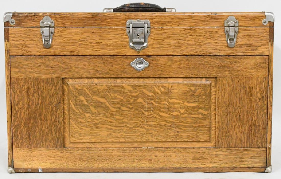 Antique Solid Oak Machinist Tool Box (1 of 5)