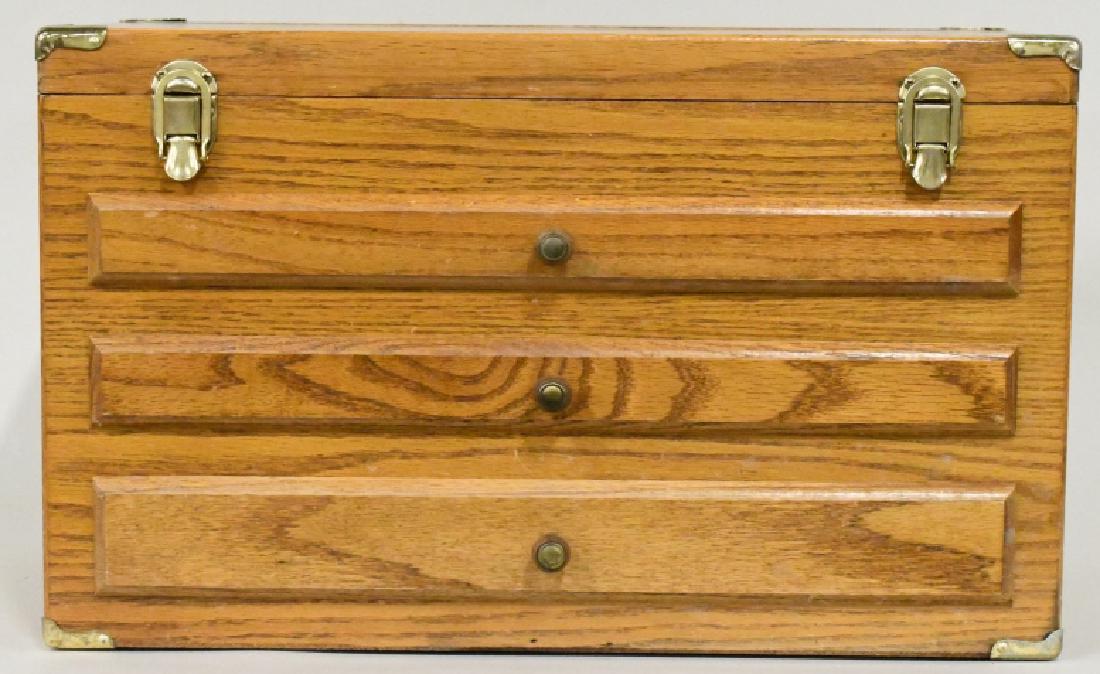 Vintage Solid Oak Machinist Tool Box (1 of 4)