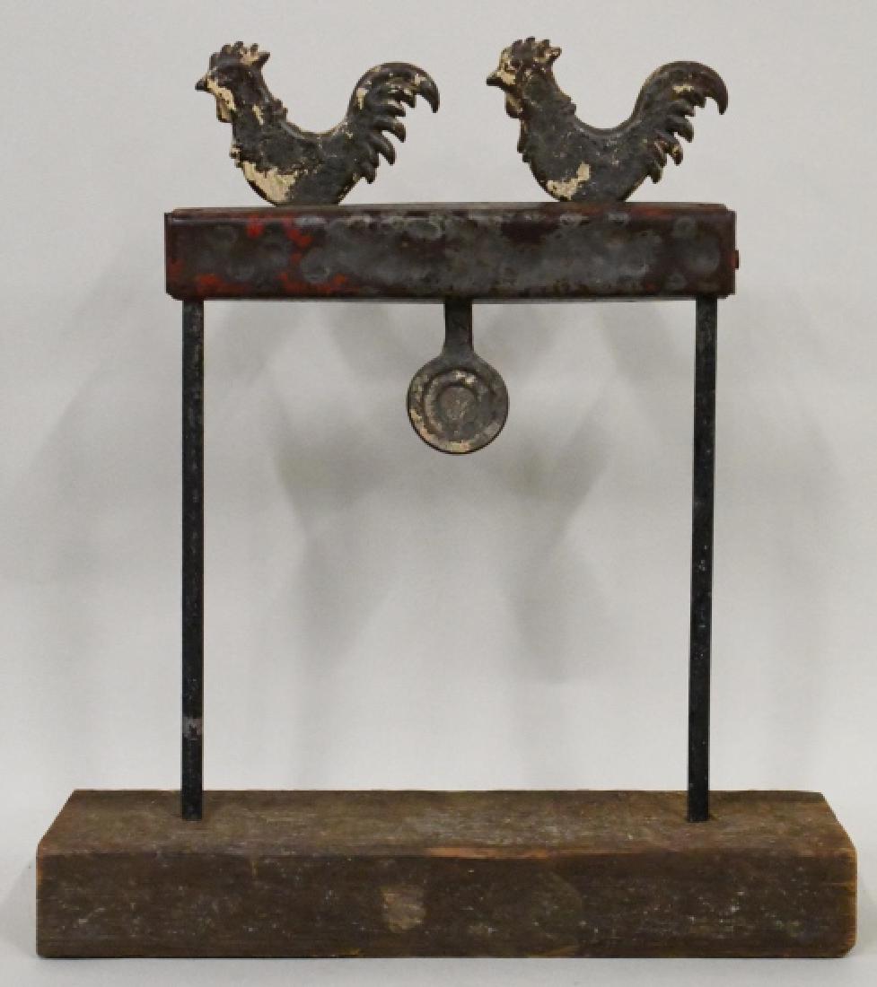 Hoffman Carnival Cast Iron Shooting Gallery: Nice condition with paint loss and wear from use and age. Measures approximately 16 1/2" tall by 14 1/2" wide.