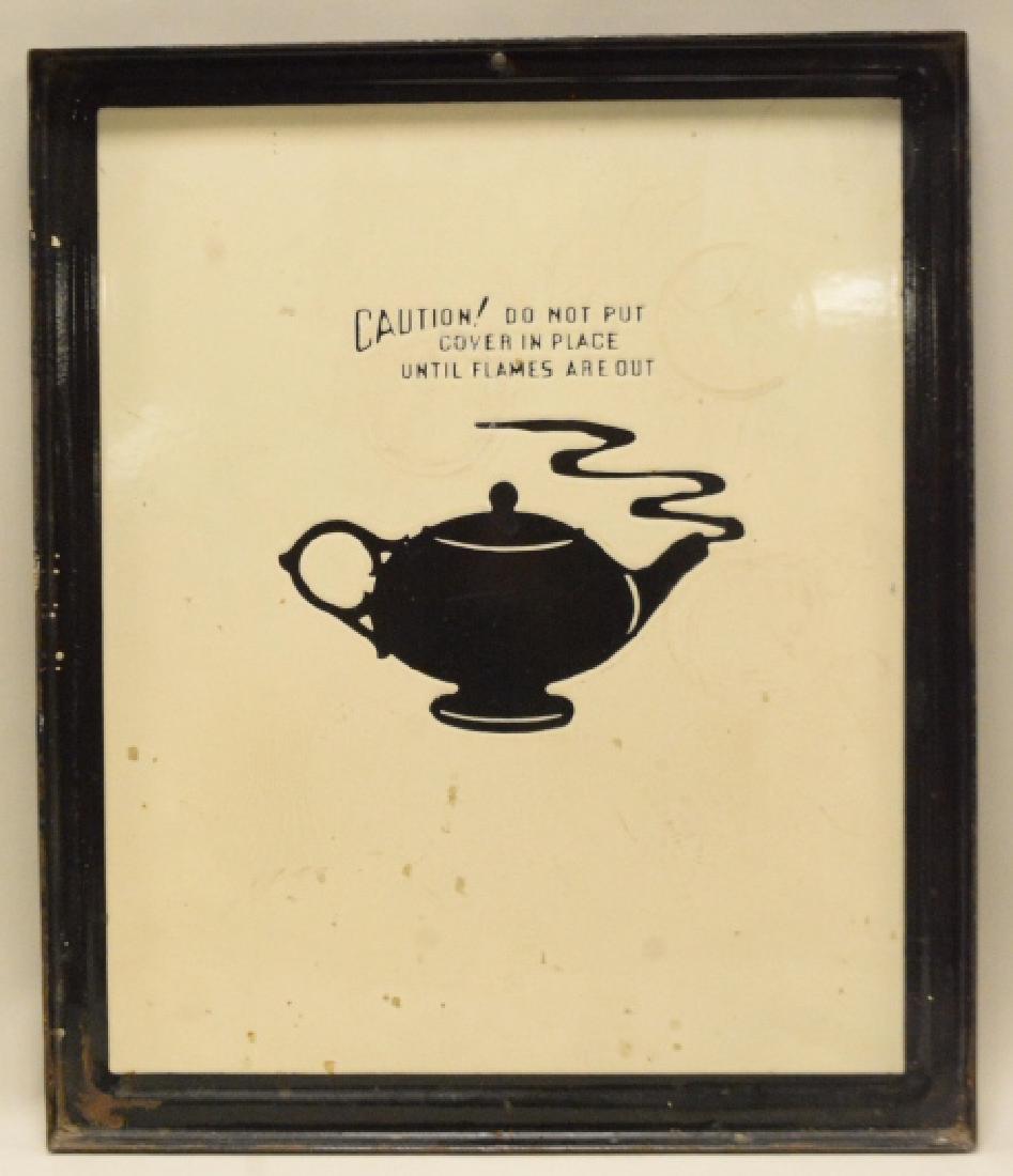 Porcelain Stove Door / Caution Sign -Tray Teapot (1 of 3)