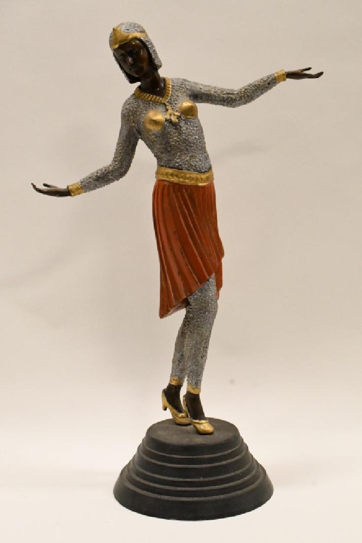 Art Deco Flapper Girl Bronze Statue (1 of 3)