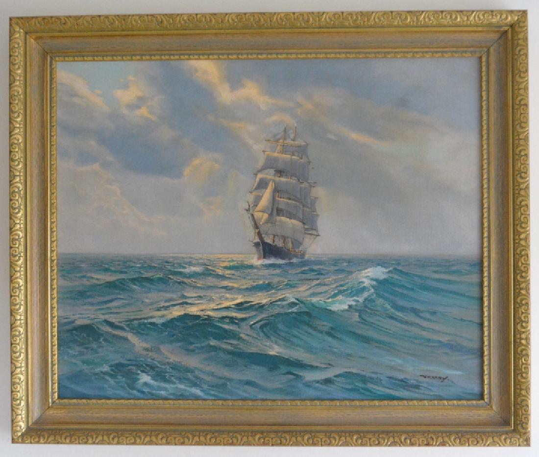 Charles Vickery Tall Ship Oil On Canvas (1 of 6)