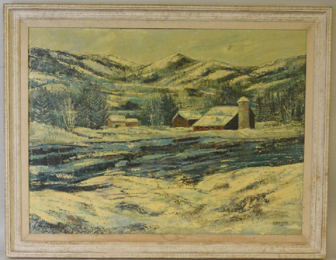 Mountain Farm Landscape Oil On Canvas (1 of 5)