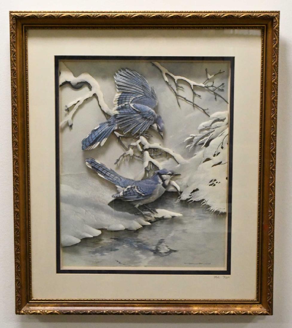 Framed Basil Ede 3-D Blue Jay Framed Print (1 of 5)