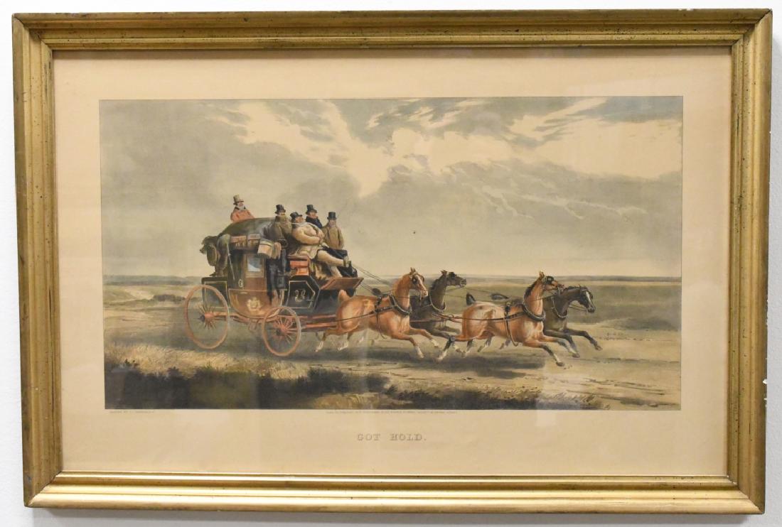 Antique "Got Hold" Stagecoach Litho by Henderson (1 of 4)