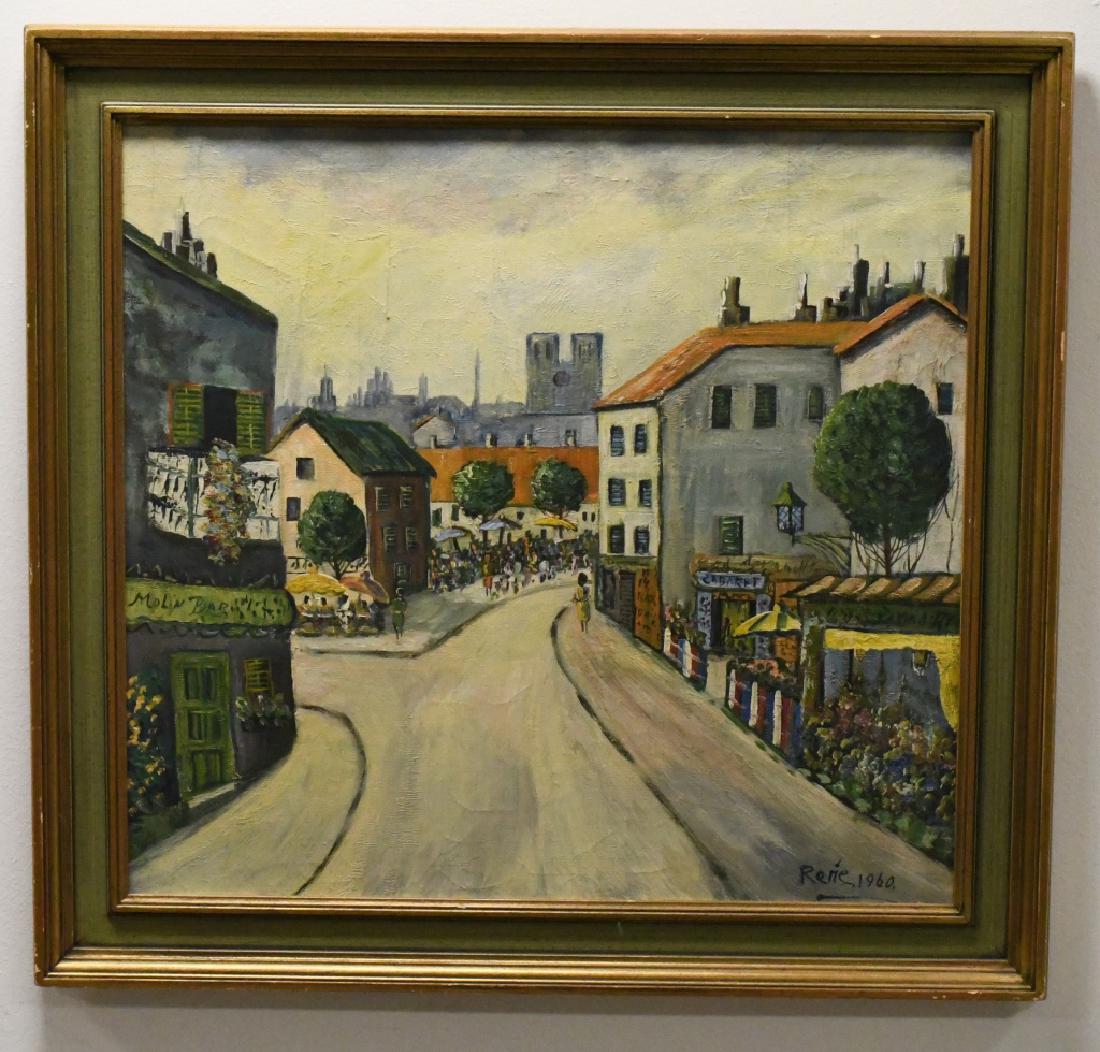 Jean Jaques Rene "Rue A Montmartre" Oil On Canvas (1 of 6)