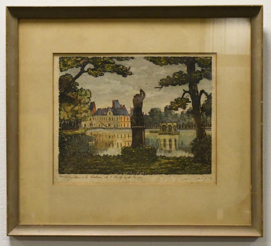 Antique French Color Etching By M. Jacques (1 of 4)