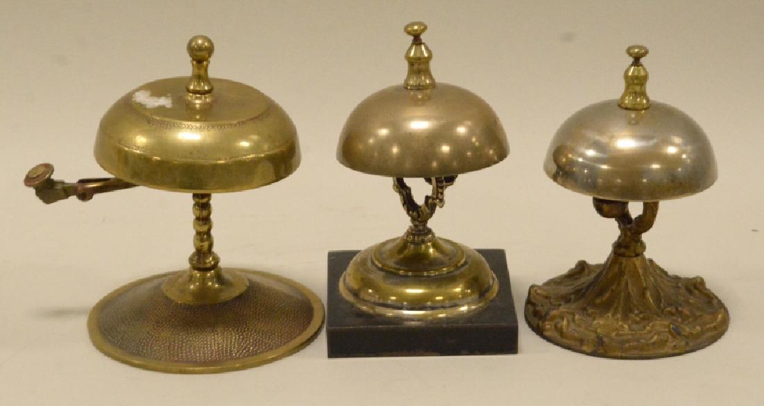 Lot of 3 Brass Hotel Service Bells (1 of 5)