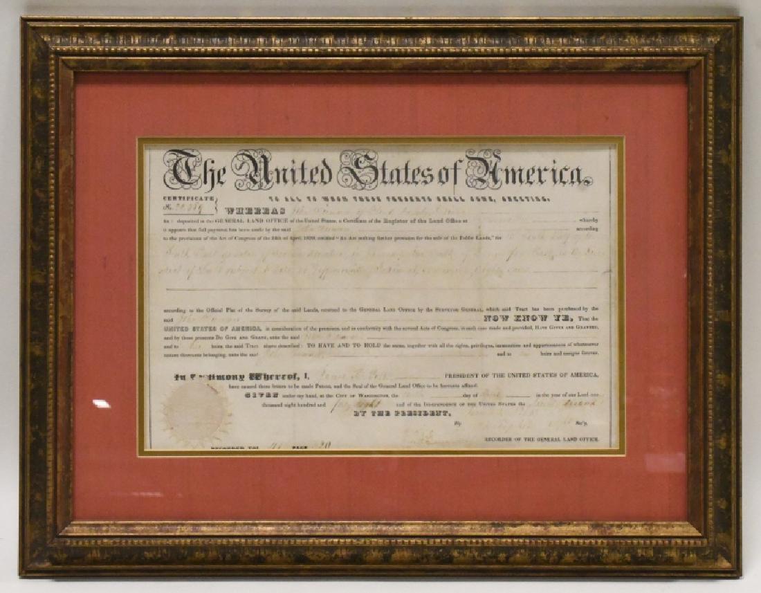 President James Polk Sign and Framed Land Grant (1 of 6)