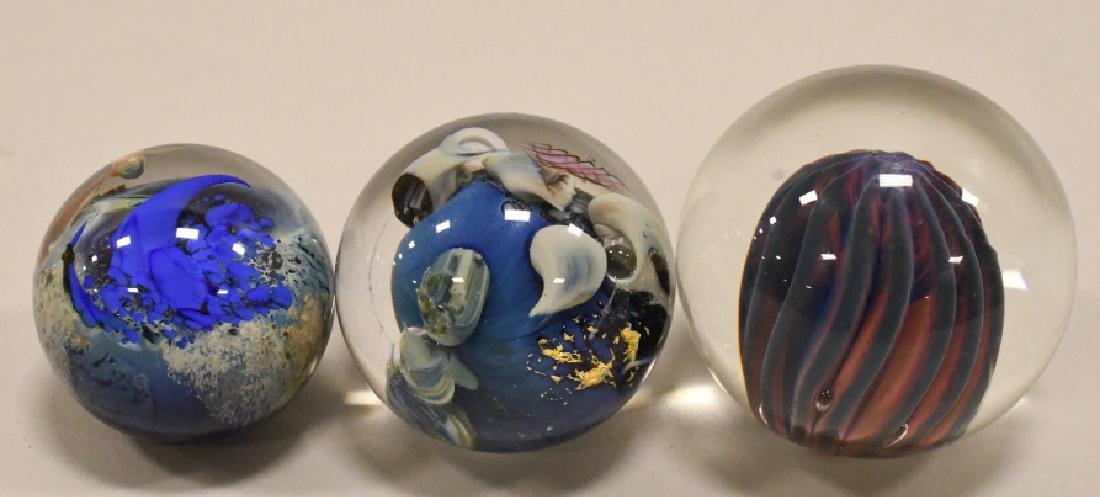 Lot Of Three Josh Simpson Glass Planets (1 of 9)