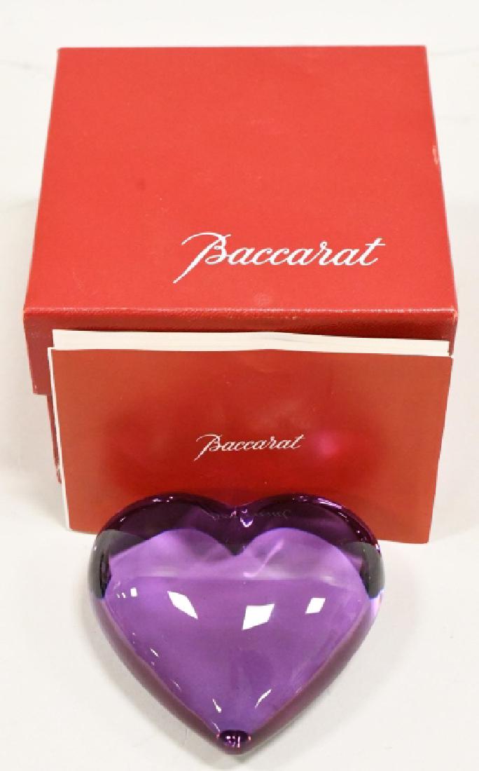 Baccarat Purple Puffed Heart Paperweight MIB (1 of 3)
