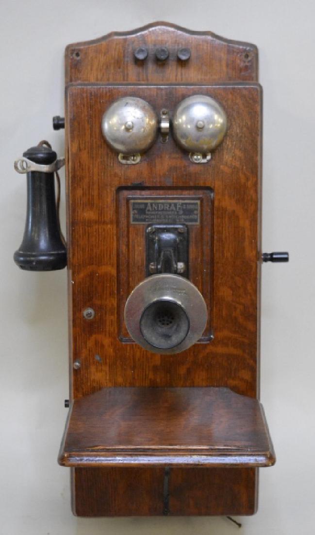 Julius Andrea & Sons Co. Oak Wall Mount Telephone (1 of 8)