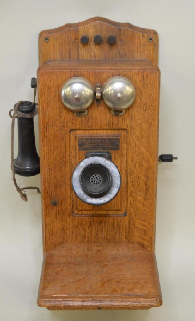 Julius Andrea & Sons Co. Oak  Wall Mount Telephone (1 of 8)