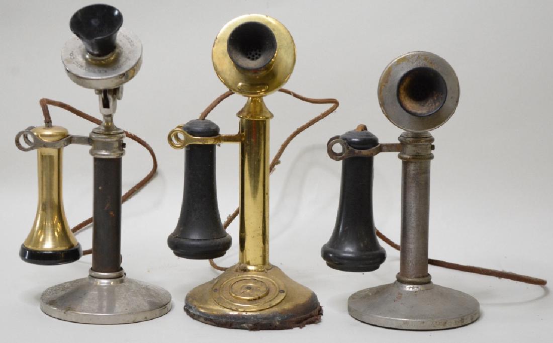 Lot of 3 Early Candlestick Telephones