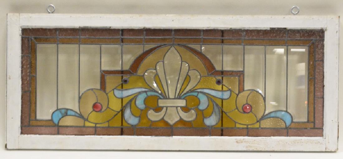 Antique Stained-Slag-Beveled Glass Transom (1 of 2)