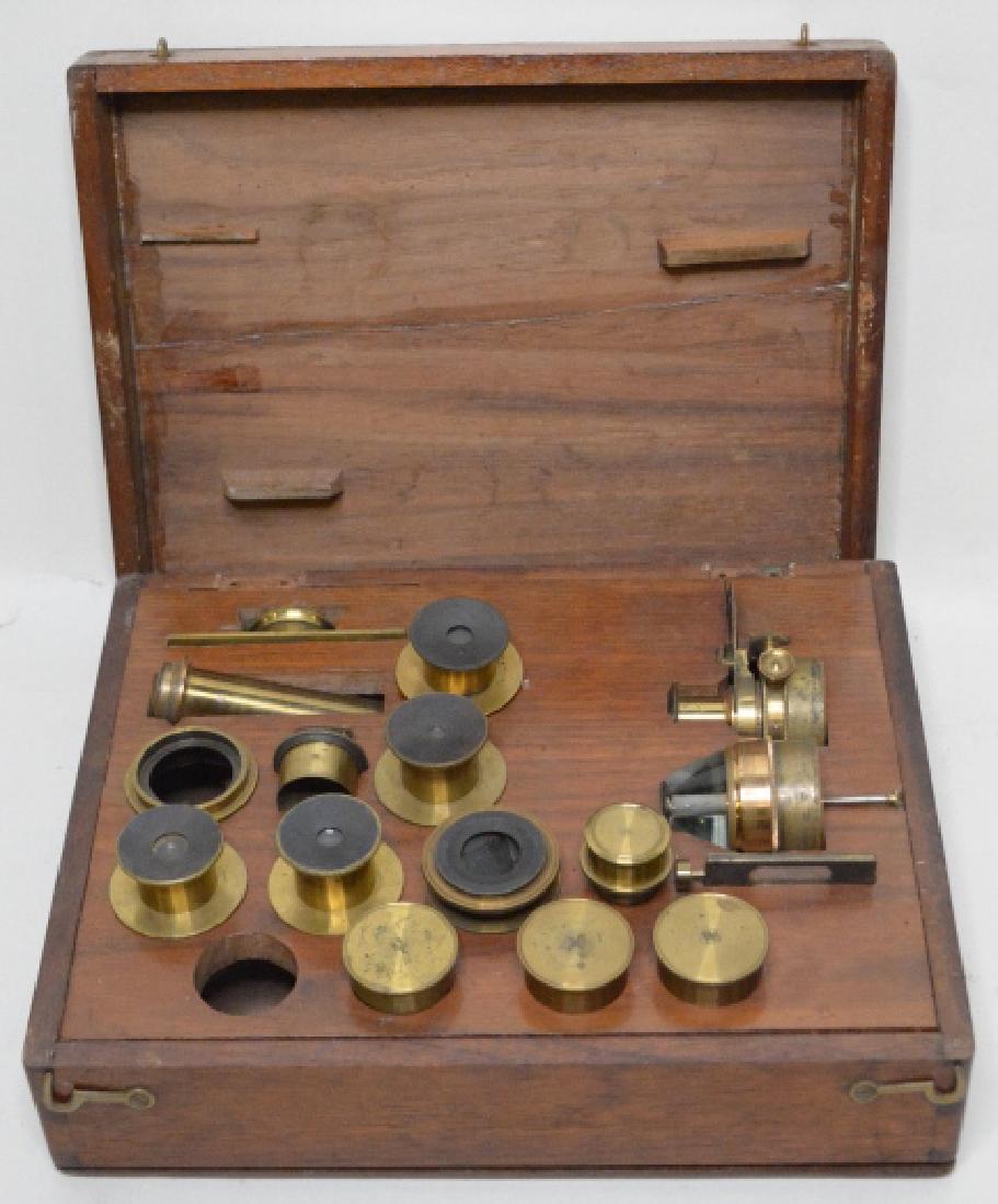 Early Brass Microscope Lenses &  Attachments (1 of 5)