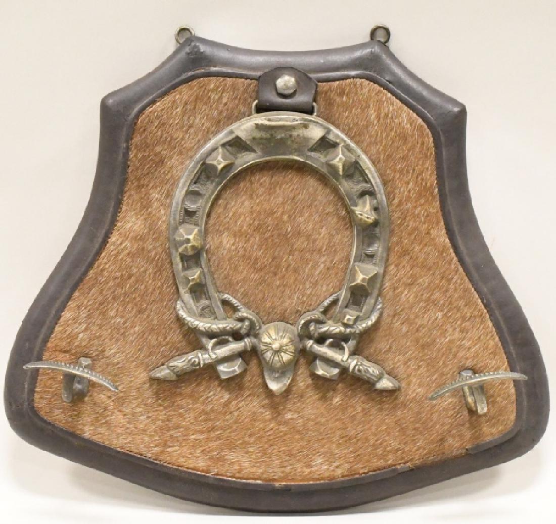 Antique Horseshoe & Deer Skin Hat Rack (1 of 6)