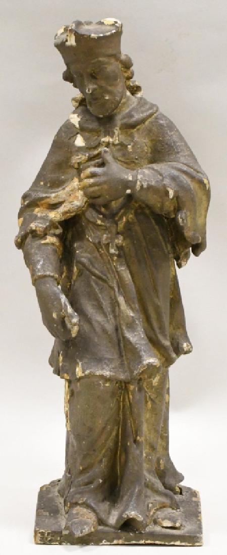 Antique Hand-Carved Wood Religious Statue (1 of 6)