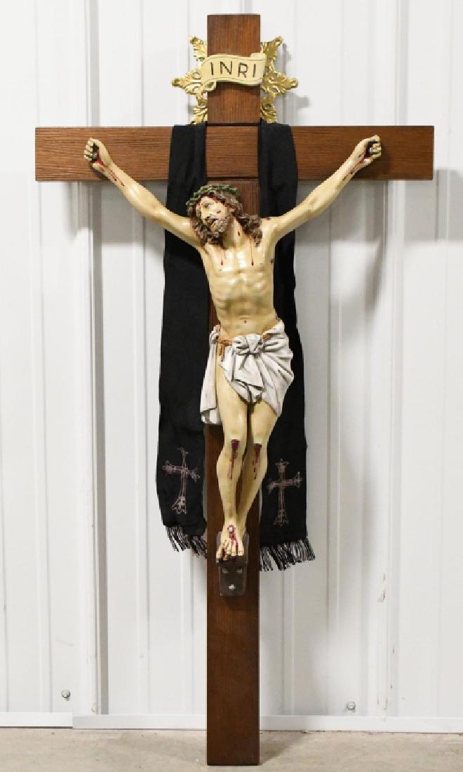 Large Vintage Full Color Jesus on Cross (1 of 7)