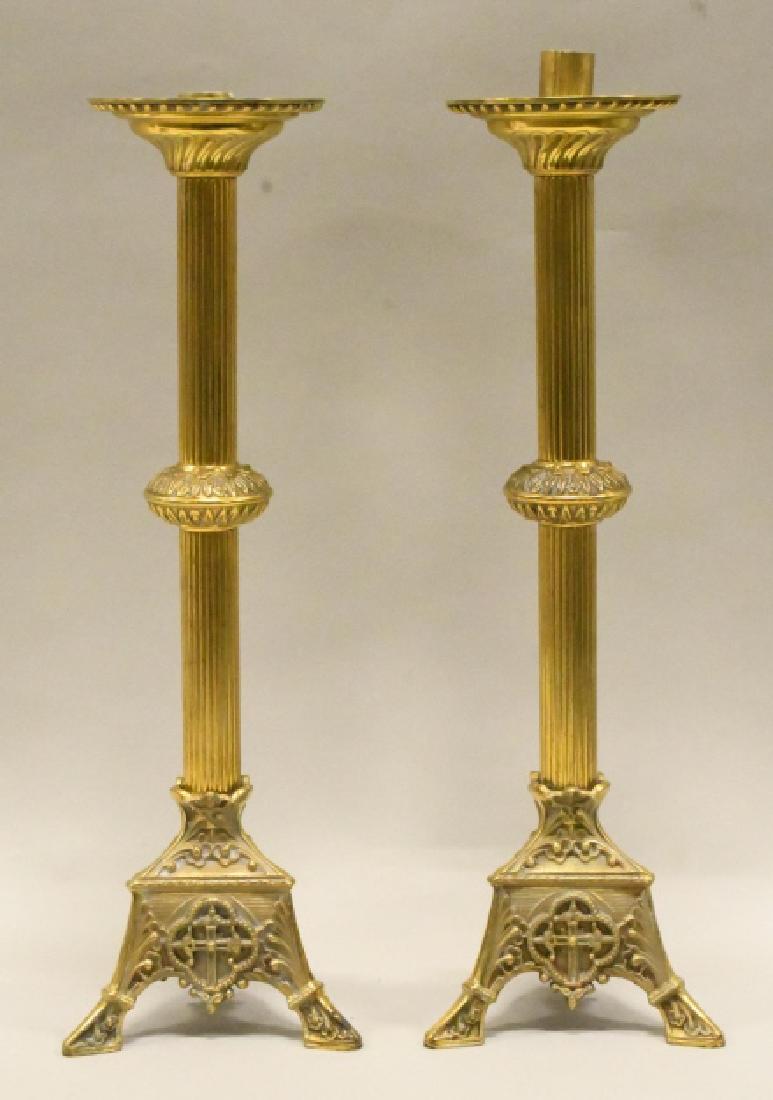 Pair of Vintage Ornate Church Altar Candlesticks (1 of 4)