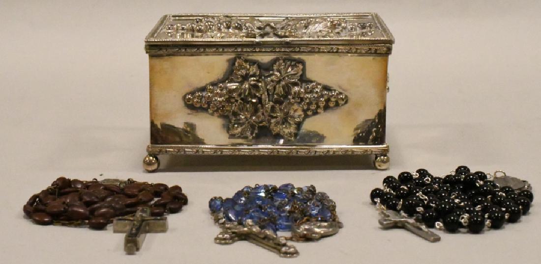 Antique Silver Plate Rosary Box (1 of 7)