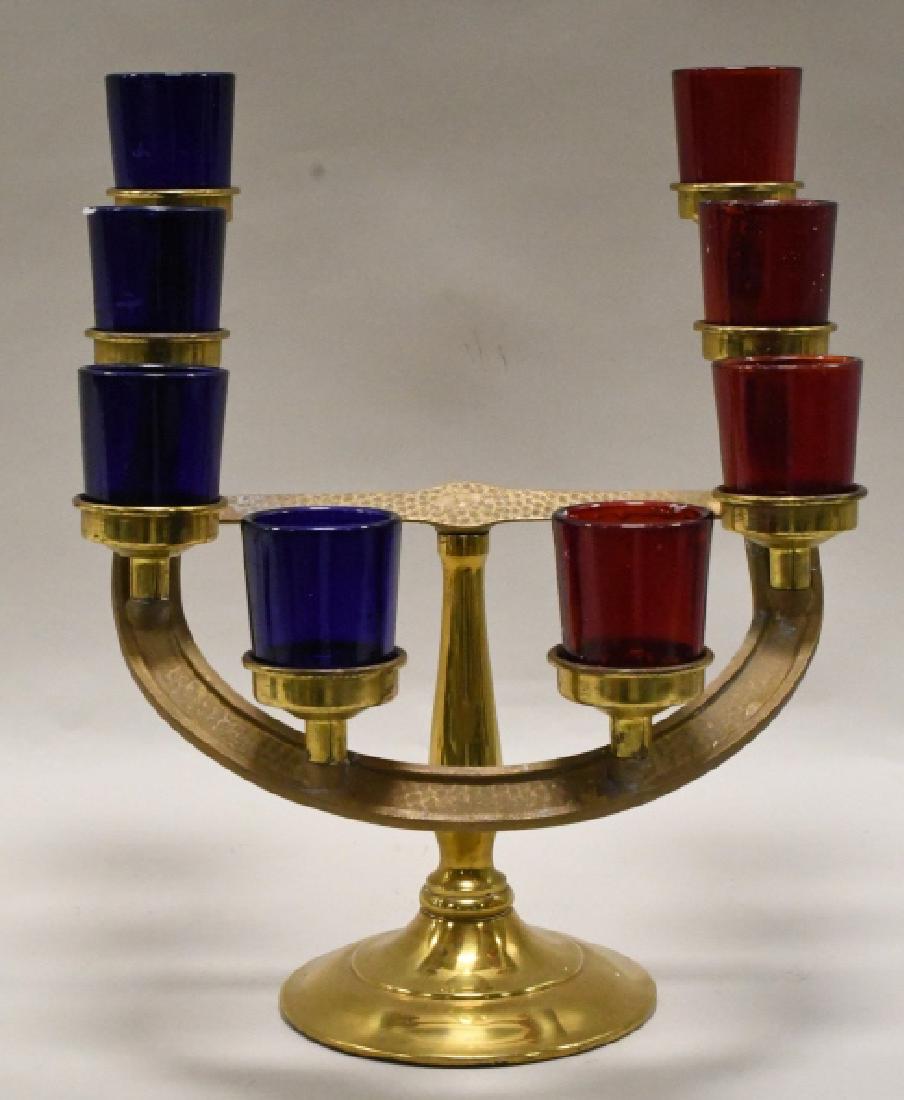 Vintage Horseshoe Shaped 8-Lite Brass Candlestick (1 of 4)