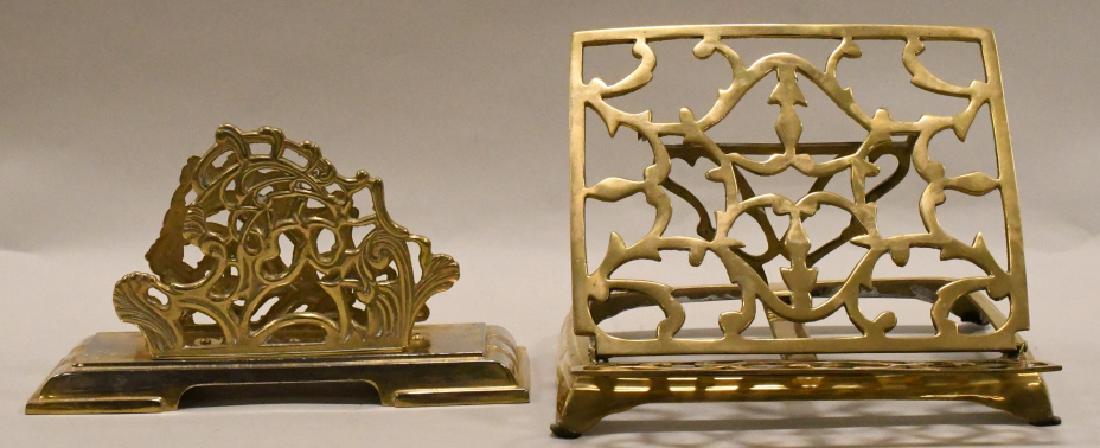 Lot of 2 Brass Plated Church Accessory Items-Stand (1 of 4)
