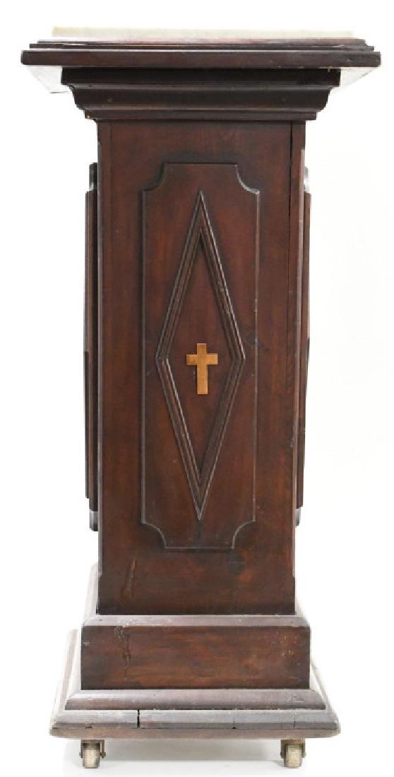 Vintage Marble Top Church Pedestal on Wheels (1 of 5)