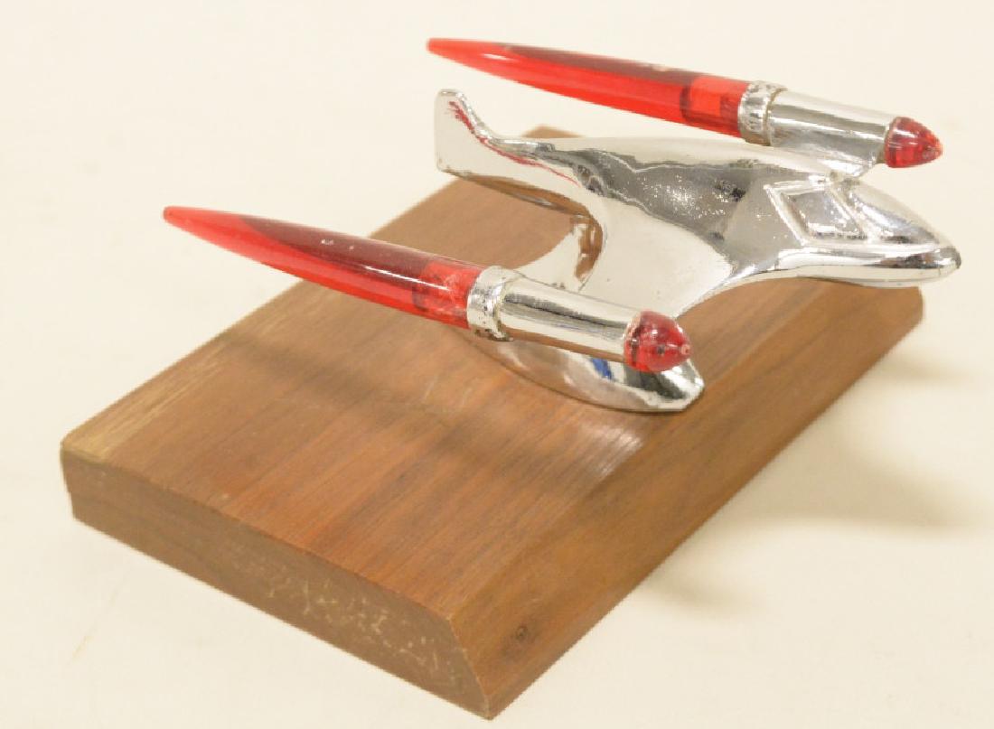 1950-53 Kaiser Red Chrome Hood Ornament (1 of 4)