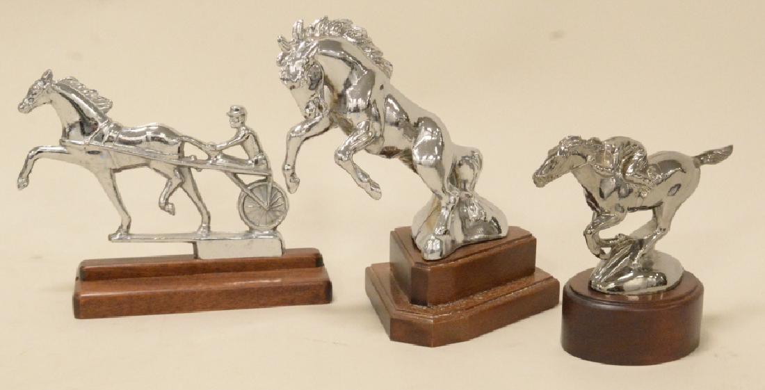 Lot of 3 Hood Ornaments w/Horses-Mustang/Jockey + (1 of 4)