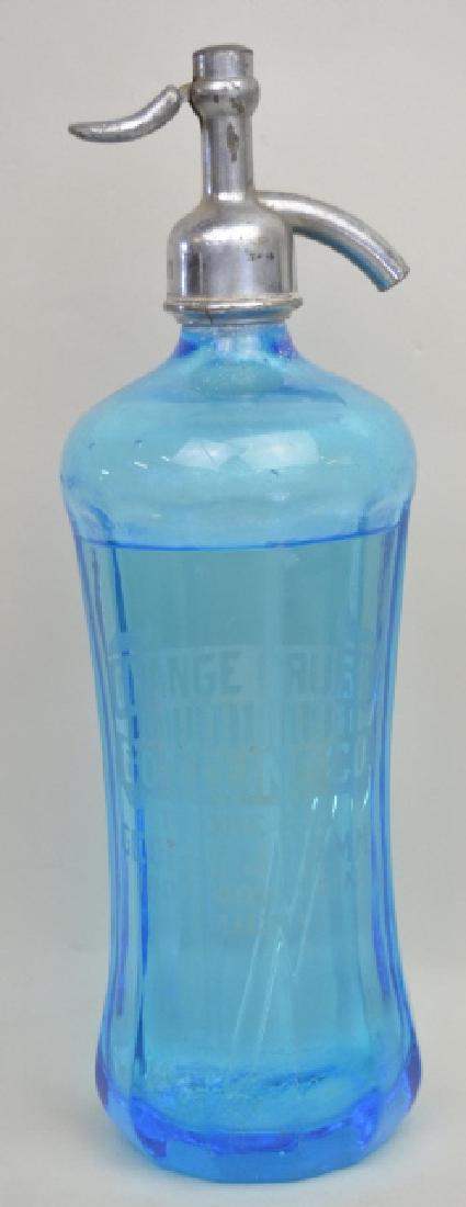 Vintage Orange Crush Blue Glass Seltzer Bottle (1 of 5)