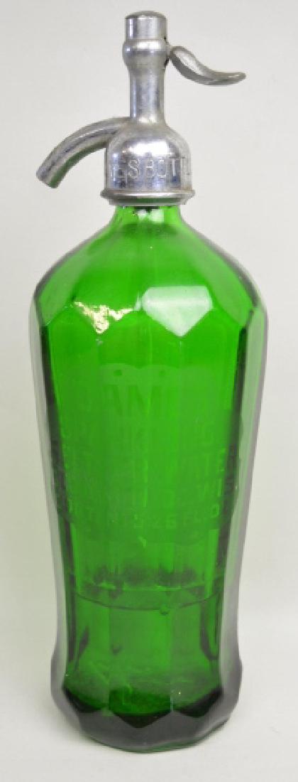 Vintage Dames Green Glass Seltzer Bottle (1 of 4)