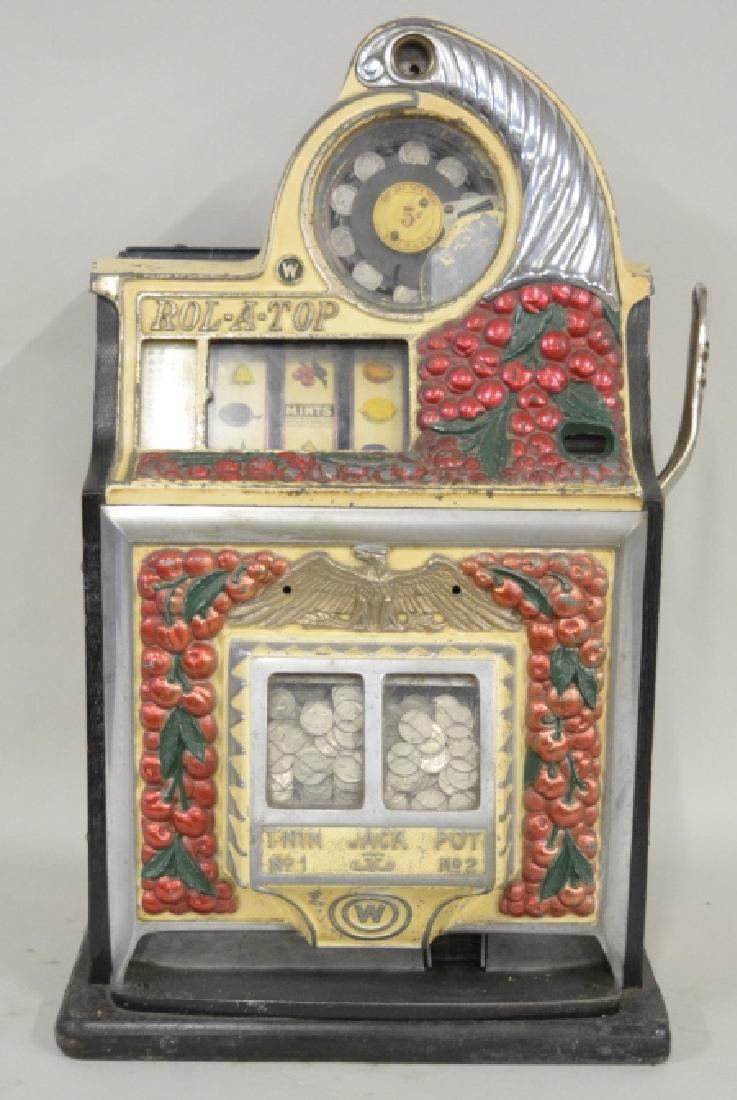 Vintage Watling 5 Cent Rol-A-Top Slot Machine (1 of 6)