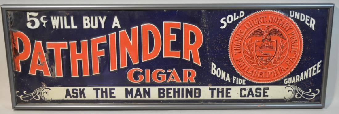SST Embossed Pathfinder Cigar Advertising Sign (1 of 3)