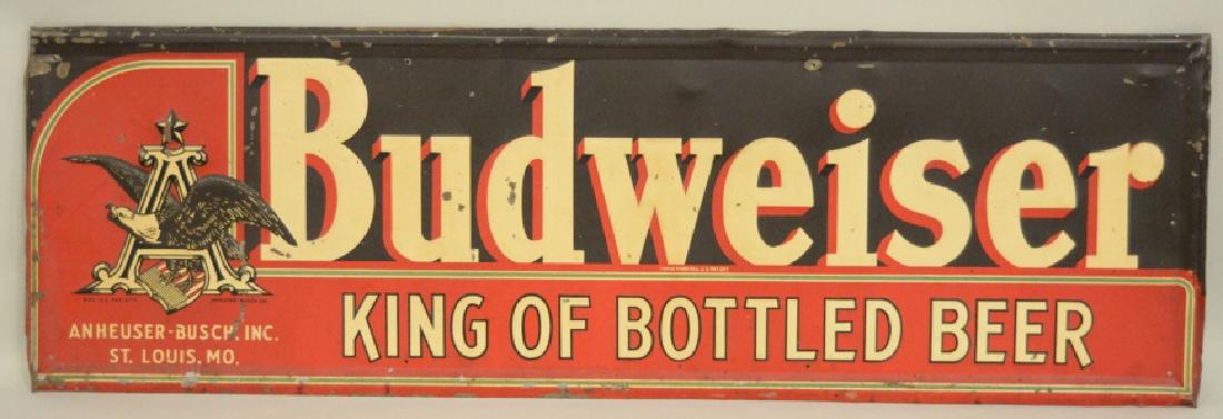 SST Budweiser Beer Embossed Advertising Sign