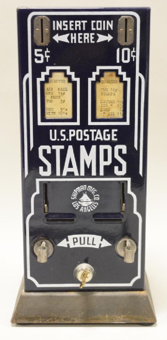 Shipman Mfg Porcelain Front Coin Op Stamp Machine
