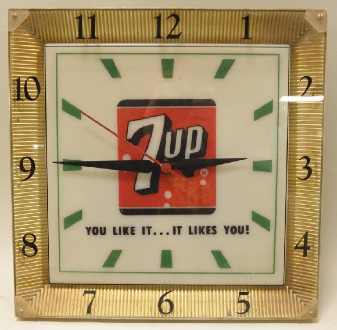 Vintage 7up Lighted Advertising Clock