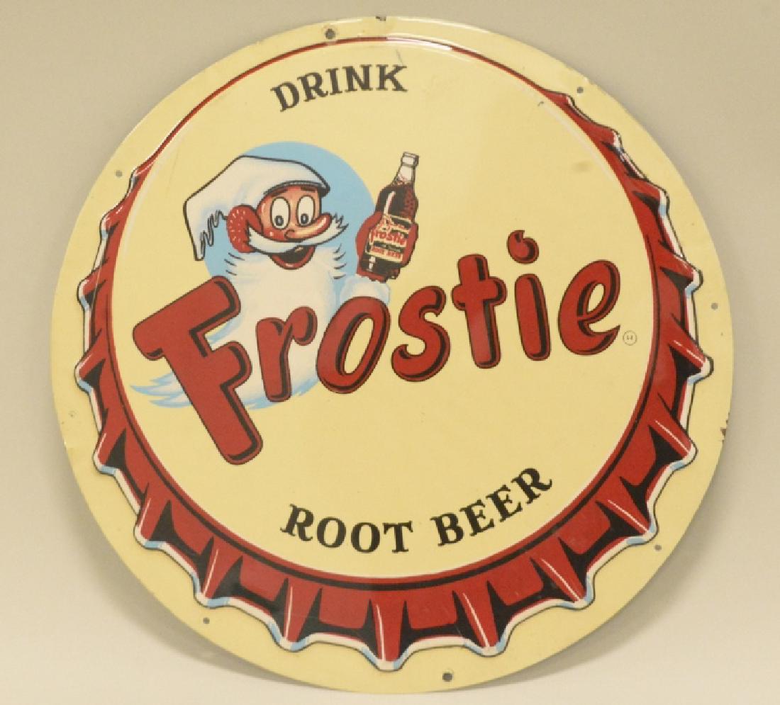 Frostie Root Beer Bottle Cap Advertising Sign (1 of 2)