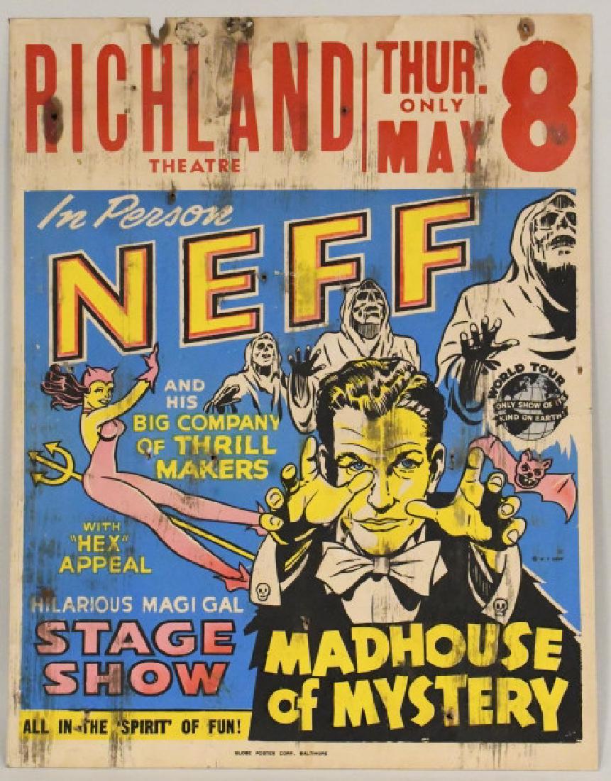 Neff Madhouse Of Mystery Stage Show Adv Poster (1 of 4)