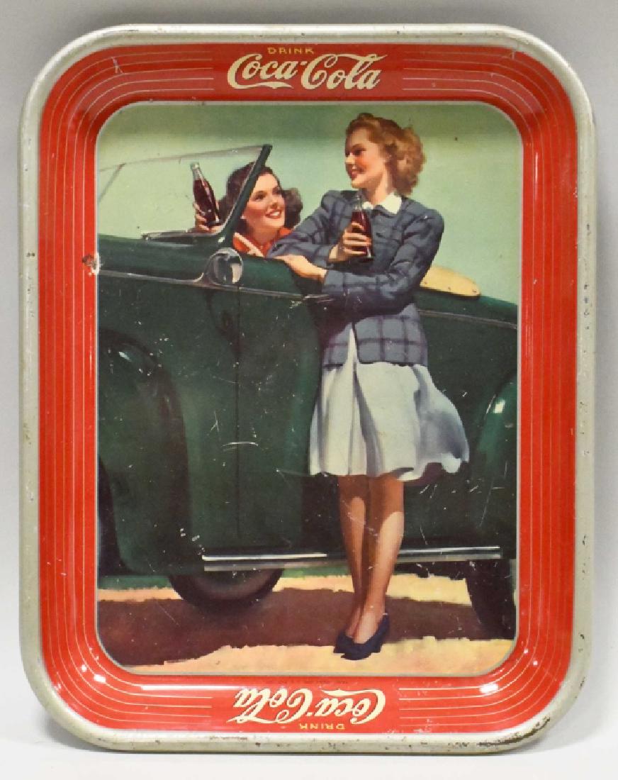 Original 1942 Coca-Cola Girls At Car Serving Tray (1 of 3)