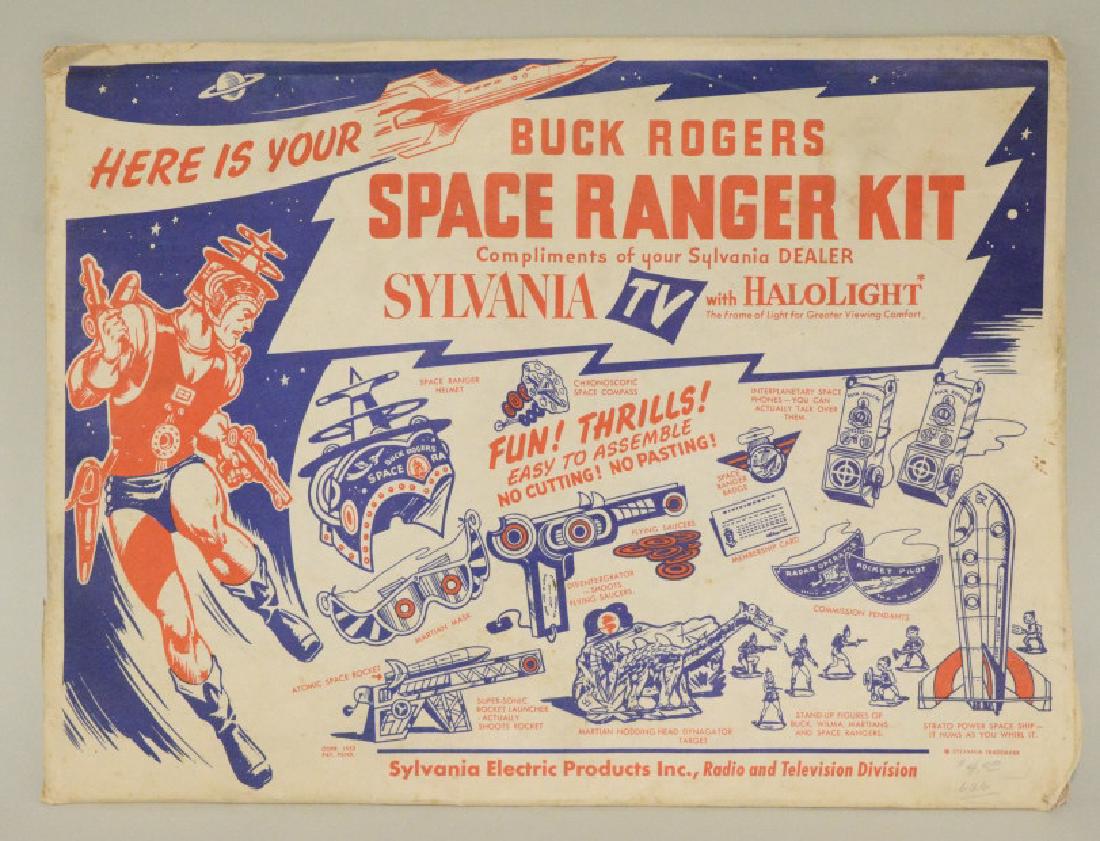 Sylvania Promotional Buck Rogers Space Ranger Kit: Nice vintage Sylvania Buck Rogers Space Ranger kit. Kit is in very nice unpunched condition. Comes with original envelope. Displays very well with great colors and graphics. Measures approximately 15"