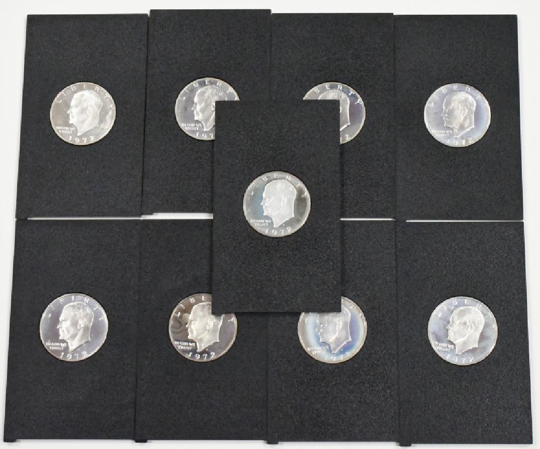 (9) 1972-S 40% Silver Proof Eisenhower Dollars (1 of 3)