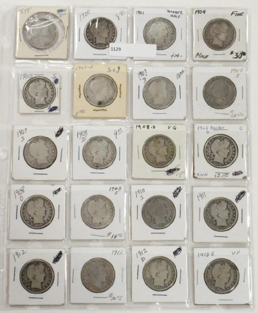 Lot Of 20 U.S. Barber Half Dollars (1 of 4)