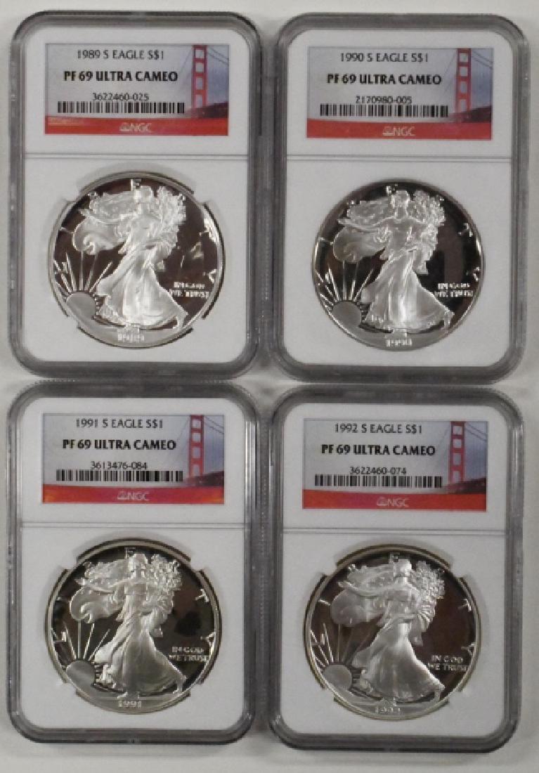 1989 Thru 1992 Silver Eagles NGC PF 69 Ultra Cameo (1 of 2)