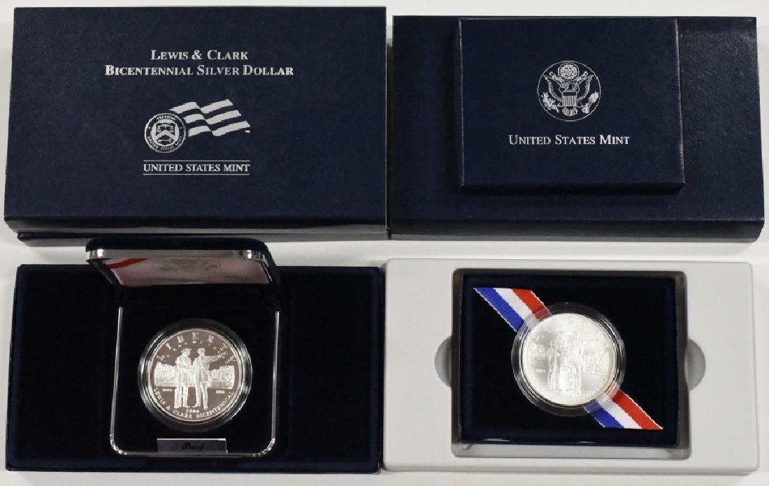 (2) 2004 Proof  & Unc Lewis & Clark Silver Dollars (1 of 3)