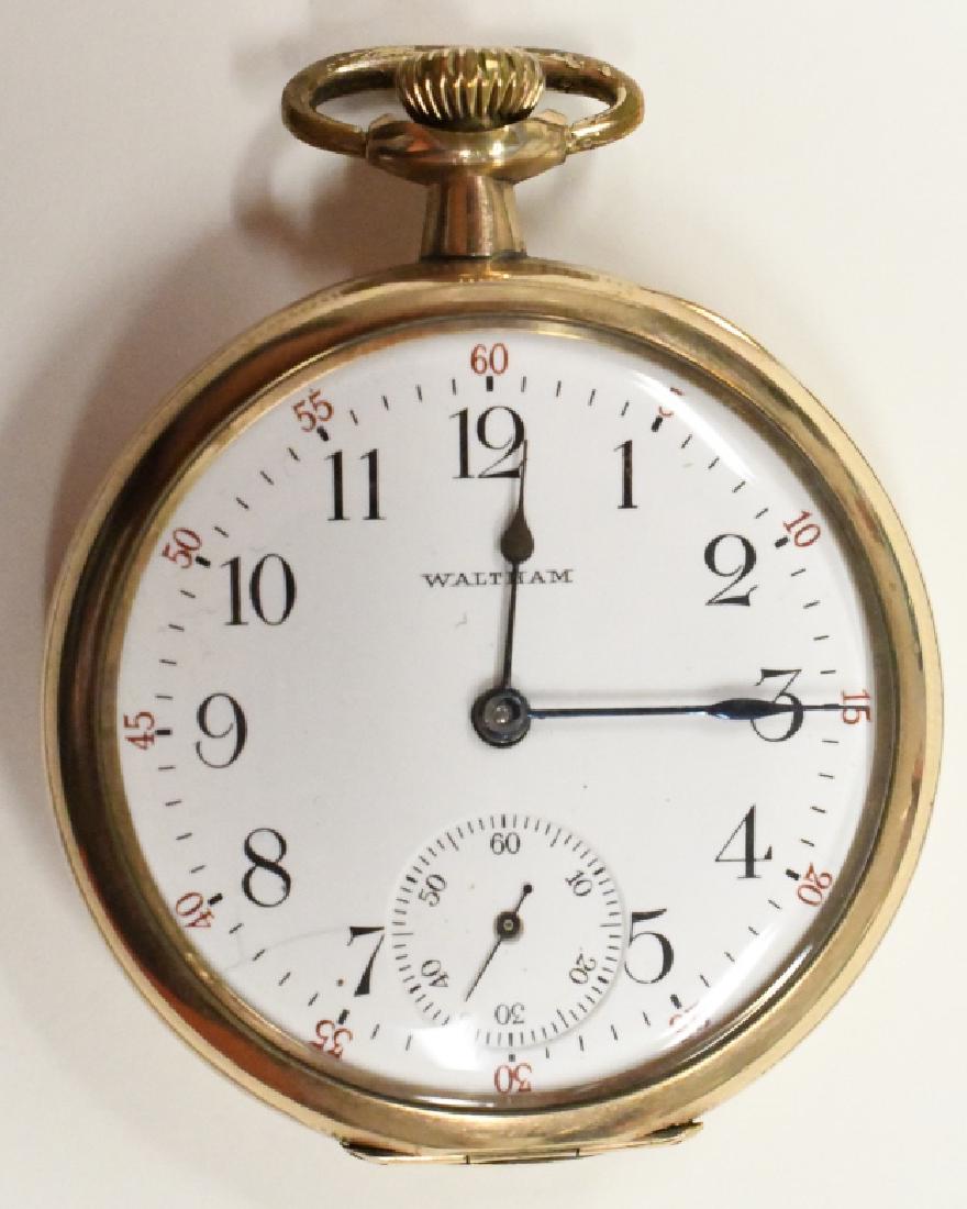 Waltham 15 Jewel Open Face Pocket Watch: Nice Waltham 15 Jewel Open Face Pocket Watch. The 16 size pocket watch measures approx. 2" in diameter, watch is not running.