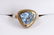 Ladies 10K Yellow Gold Blue Topaz Diamond Ring